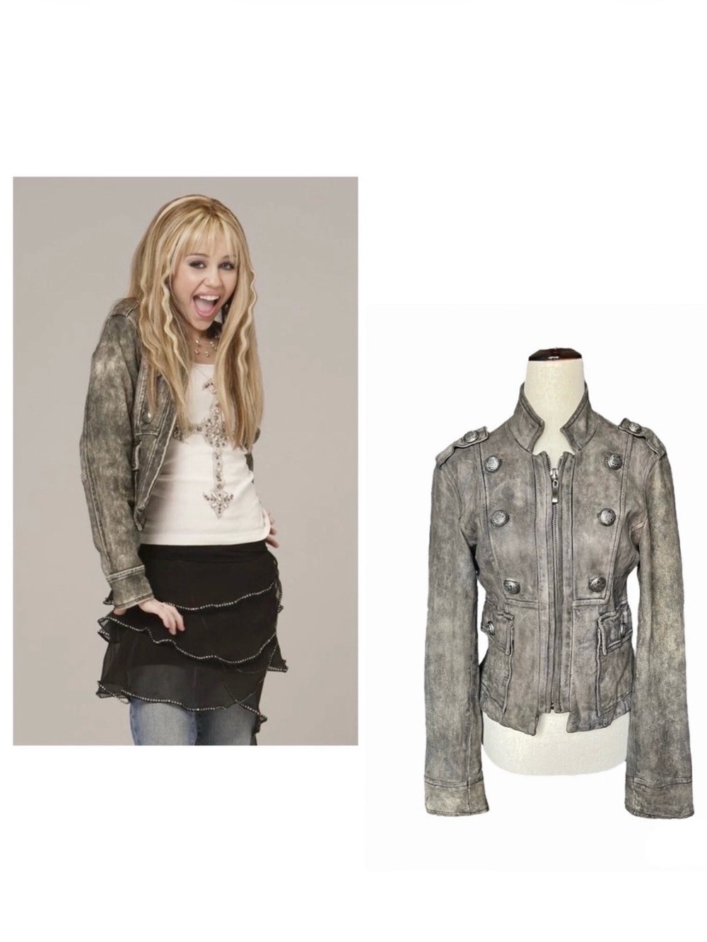 Hannah Montana Iconic Military Jacket Leather